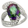 Natural 6.22 ctw mystic-topaz & Diamond Engagement Ring 14K White Gold - REF-134H9W