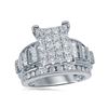 1.96 CTW Diamond Cluster Bridal Engagement Ring 10KT White Gold - REF-134F9N