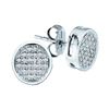 Image 1 : 0.05 CTW Diamond Circle Cluster Earrings 10KT White Gold - REF-8W9K