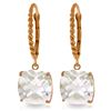 Genuine 7.2 ctw White Topaz Earrings Jewelry 14KT Rose Gold - REF-48K3V