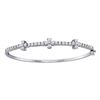 1.5 CTW Diamond Pave-set Bangle Bracelet 14KT White Gold - REF-179N9F