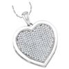 0.50 CTW Diamond Heart Love Pendant 10KT White Gold - REF-44W9K