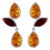Genuine 13 ctw Citrine & Garnet Earrings Jewelry 14KT White Gold - REF-58R7P