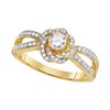 0.43 CTW Diamond Solitaire Bridal Engagement Ring 10KT Yellow Gold - REF-53W9K