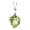 Genuine 13 ctw Green Amethyst Necklace Jewelry 14KT White Gold - REF-28M2T