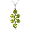 Genuine 3.15 ctw Peridot Necklace Jewelry 14KT White Gold - REF-30M3T