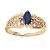 Genuine 0.20 CTW Sapphire Ring Jewelry 14KT Yellow Gold - REF-48W4Y
