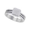 0.33 CTW Diamond Cluster Bridal Engagement Ring 10KT White Gold - REF-34K4W
