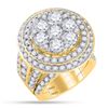 7.04 CTW Diamond Cluster Bridal Engagement Ring 14KT Yellow Gold - REF-1117F4N