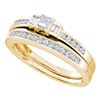 0.45 CTW Princess Diamond Bridal Engagement Ring 14KT Yellow Gold - REF-57N2F