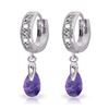 Genuine 1.37 ctw Amethyst & Diamond Earrings Jewelry 14KT White Gold - REF-34Z3N