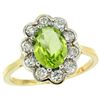 Image 1 : Natural 2.73 ctw Peridot & Diamond Engagement Ring 14K Yellow Gold - REF-82R2Z