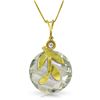 Genuine 5.32 ctw Green Amethyst & Diamond Necklace Jewelry 14KT Yellow Gold - REF-31F2Z