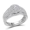 1 CTW Diamond Halo Bridal Engagement Ring 14KT White Gold - REF-119N9F