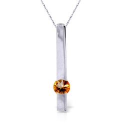 Genuine 0.25 ctw Citrine Necklace Jewelry 14KT White Gold - REF-25Y4F