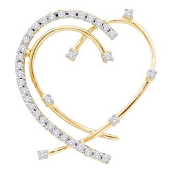 0.20 CTW Diamond Wire Heart Pendant 14KT Yellow Gold - REF-22M4H