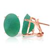 Genuine 13 ctw Emerald Earrings Jewelry 14KT Rose Gold - REF-160V9W