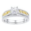 0.50 CTW Diamond Bridal Wedding Engagement Ring 10KT Two-tone Gold - REF-49F5N