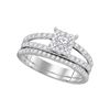 1 CTW Diamond Princess Bridal Engagement Ring 14KT White Gold - REF-112X5Y