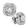 Image 1 : 0.32 CTW Diamond Pinwheel Stud Earrings 10KT White Gold - REF-38Y9X