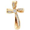 0.25 CTW Diamond Cross Faith Pendant 14KT Yellow Gold - REF-16X4Y