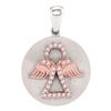 Image 1 : 0.12 CTW Diamond Angel Medallion Pendant 10KT Two-tone Gold - REF-6M6H