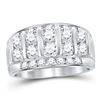 1.97 CTW Mens Channel-set Diamond Wedding Ring 14KT White Gold - REF-194N9F