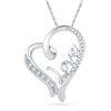 0.10 CTW Diamond Heart Love Pendant 10KT White Gold - REF-16W4K