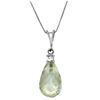 Genuine 2.3 ctw Green Amethyst & Diamond Necklace Jewelry 14KT White Gold - REF-22Y8F