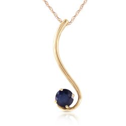 Genuine 0.55 ctw Sapphire Necklace Jewelry 14KT White Gold - REF-28M3T