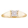 Image 1 : 0.12 CTW Princess Diamond Square Cluster Ring 14KT Yellow Gold - REF-24F2N