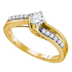 0.50 CTW Diamond Solitaire Bridal Engagement Ring 14KT Yellow Gold - REF-75W2K
