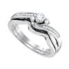 0.24 CTW Diamond Wedding Bridal Engagement Ring 10KT White Gold - REF-37H5M