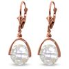 Genuine 7.5 ctw White Topaz Earrings Jewelry 14KT Rose Gold - REF-43Z2N