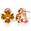 Genuine 6.5 ctw Citrine Earrings Jewelry 14KT Rose Gold - REF-79V7W