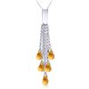 Genuine 5.8 ctw Citrine Necklace Jewelry 14KT White Gold - REF-30M6T