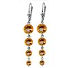 Genuine 7.8 ctw Citrine Earrings Jewelry 14KT White Gold - REF-46X3M