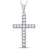 0.25 CTW Diamond Cross Faith Pendant 10KT White Gold - REF-18N2F