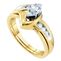 0.24 CTW Marquise Diamond Bridal Engagement Ring 10KT Yellow Gold - REF-34H4M