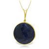 Genuine 23 ctw Sapphire Necklace Jewelry 14KT Yellow Gold - REF-48A3K