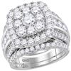 4.01 CTW Diamond Halo Bridal Engagement Ring 14KT White Gold - REF-394K5W