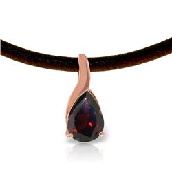 Genuine 4.7 ctw Garnet Necklace Jewelry 14KT Rose Gold - REF-49K2V