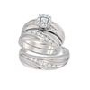 0.43 CTW Diamond Mens Matching Trio Bridal Ring 10KT White Gold - REF-63H8M