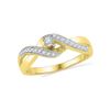 Image 1 : 0.20 CTW Diamond Solitaire Crossover Promise Bridal Ring 10KT Yellow Gold - REF-22W4K