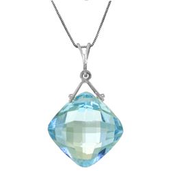 Genuine 8.75 ctw Blue Topaz Necklace Jewelry 14KT White Gold - REF-21R4P