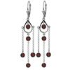 Genuine 3 ctw Garnet Earrings Jewelry 14KT White Gold - REF-48M9T