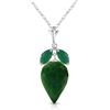 Genuine 13.4 ctw Green Sapphire Corundum & Emerald Necklace Jewelry 14KT White Gold - REF-34Z3N