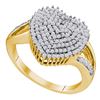 0.50 CTW Diamond Heart Love Cluster Ring 10KT Yellow Gold - REF-41H3M