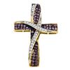 0.57 CTW Cognac-brown Color Diamond Bound Cross Pendant 14KT Yellow Gold - REF-43F4N