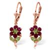 Image 1 : Genuine 2.12 ctw Peridot & Ruby Earrings Jewelry 14KT Rose Gold - REF-46A2K